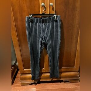Eci New York Women’s Striped Pants - Navy and White Size Medium